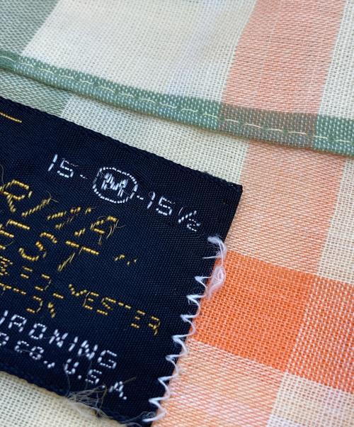 Sears（シアーズ）Sears (シアーズ) 【古着】60’S-70’S USA製半袖チェックシャツ　PERMA-PREST　 ベージュ サイズ:Mの古着・服飾アイテム