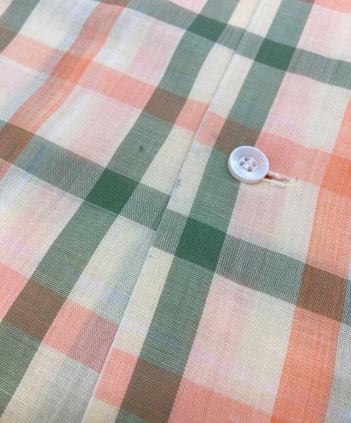 Sears（シアーズ）Sears (シアーズ) 【古着】60’S-70’S USA製半袖チェックシャツ　PERMA-PREST　 ベージュ サイズ:Mの古着・服飾アイテム