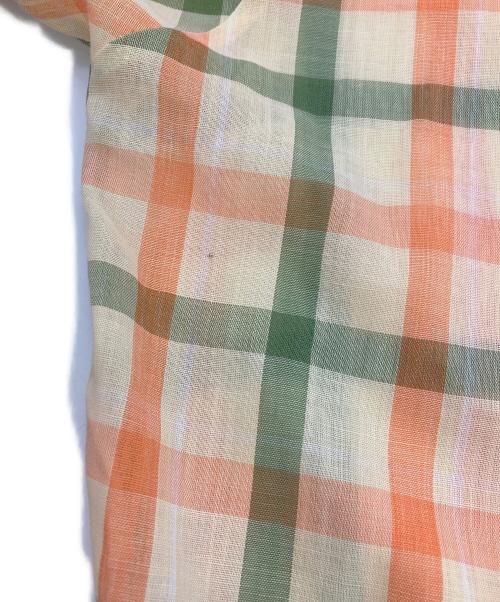 Sears（シアーズ）Sears (シアーズ) 【古着】60’S-70’S USA製半袖チェックシャツ　PERMA-PREST　 ベージュ サイズ:Mの古着・服飾アイテム