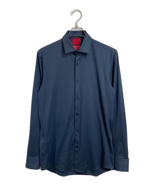 HUGO（ヒューゴ ボス）HUGO (ヒューゴ ボス) 長袖シャツ　ポリエステルシャツ ネイビー サイズ:37の古着・服飾アイテム