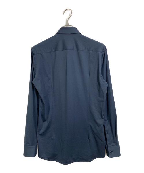 HUGO（ヒューゴ ボス）HUGO (ヒューゴ ボス) 長袖シャツ　ポリエステルシャツ ネイビー サイズ:37の古着・服飾アイテム