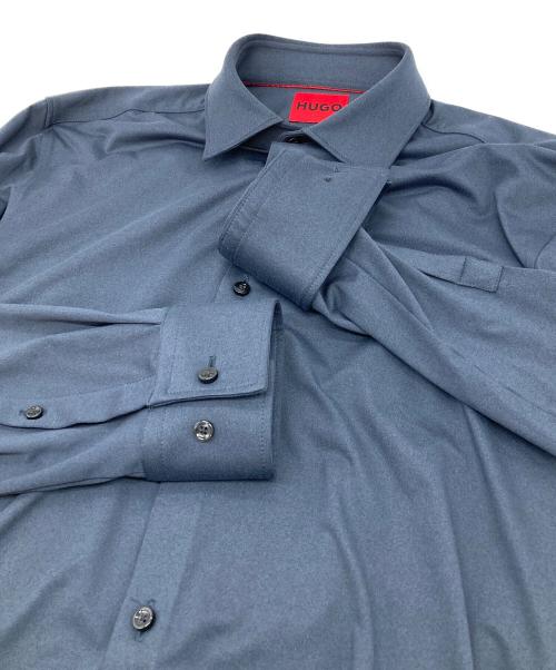 HUGO（ヒューゴ ボス）HUGO (ヒューゴ ボス) 長袖シャツ　ポリエステルシャツ ネイビー サイズ:37の古着・服飾アイテム
