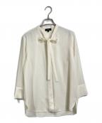 theoryセオリー）の古着「Prime Georgette Tie Blous リボンタイブラウス　日本製」｜アイボリー
