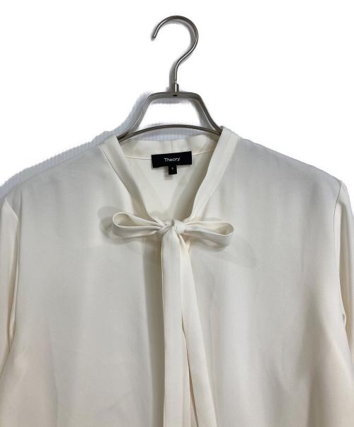 theory（セオリー）theory (セオリー) Prime Georgette Tie Blous リボンタイブラウス　日本製 アイボリー サイズ:Sの古着・服飾アイテム