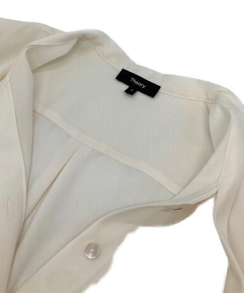 theory（セオリー）theory (セオリー) Prime Georgette Tie Blous リボンタイブラウス　日本製 アイボリー サイズ:Sの古着・服飾アイテム