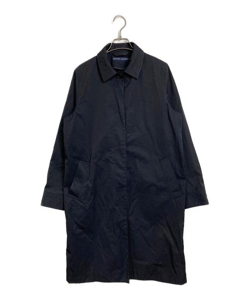 RALPH LAUREN（ラルフローレン）RALPH LAUREN (ラルフローレン) 襟裏レザーステンカラーコート ブラック サイズ:11の古着・服飾アイテム