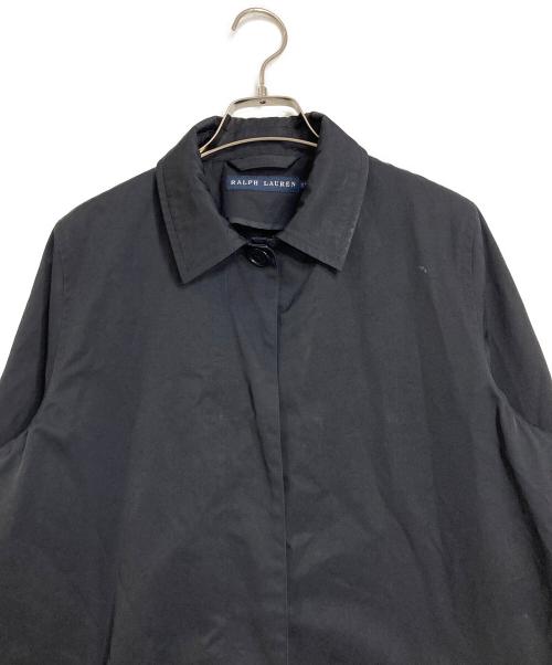 RALPH LAUREN（ラルフローレン）RALPH LAUREN (ラルフローレン) 襟裏レザーステンカラーコート ブラック サイズ:11の古着・服飾アイテム