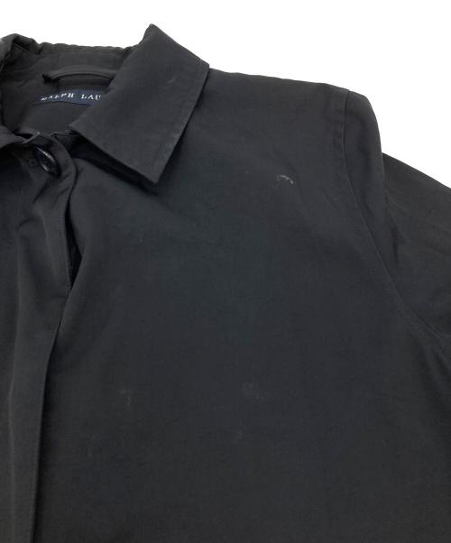 RALPH LAUREN（ラルフローレン）RALPH LAUREN (ラルフローレン) 襟裏レザーステンカラーコート ブラック サイズ:11の古着・服飾アイテム