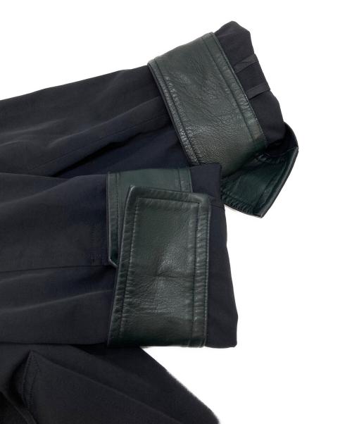 RALPH LAUREN（ラルフローレン）RALPH LAUREN (ラルフローレン) 襟裏レザーステンカラーコート ブラック サイズ:11の古着・服飾アイテム