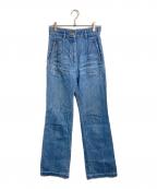 Mame Kurogouchiマメクロゴウチ）の古着「Floral Embossed Flare Jeans デニムパンツ　24SS」｜インディゴ