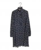 TORY BURCHトリーバーチ）の古着「プリーツ ベルトリボン付きワンピース」｜ネイビー