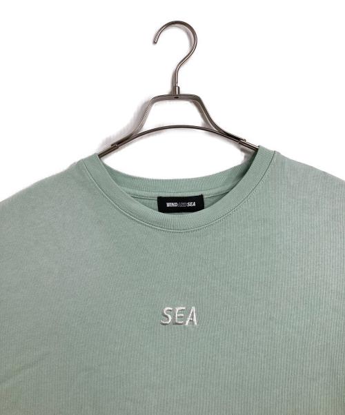 WIND AND SEA（ウィンダンシー）WIND AND SEA (ウィンダンシー) sulfur dyeing logo S/S TEE  サルファー ダイイング ロゴ ショートスリーブ ティー  半袖カットソー　Tシャツ　Tee ミント サイズ: L	の古着・服飾アイテム