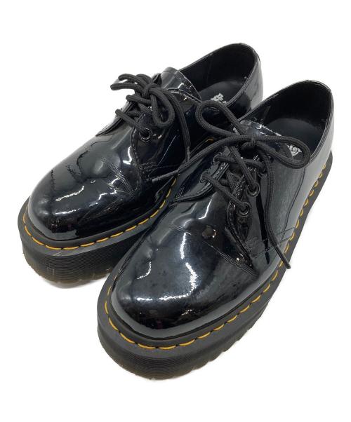 Dr.Martens（ドクターマーチン）Dr.Martens (ドクターマーチン) QUAD 3ホール パテントレザーシューズ　厚底 ブラック サイズ:UKの古着・服飾アイテム