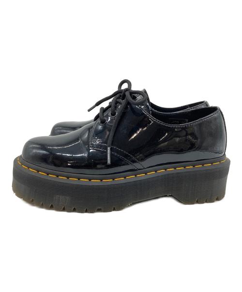 Dr.Martens（ドクターマーチン）Dr.Martens (ドクターマーチン) QUAD 3ホール パテントレザーシューズ　厚底 ブラック サイズ:UKの古着・服飾アイテム
