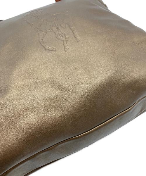 RALPH LAUREN（ラルフローレン）RALPH LAUREN (ラルフローレン) ビッグポニー型押しレザートートバッグ ブロンズ サイズ:実寸参照の古着・服飾アイテム