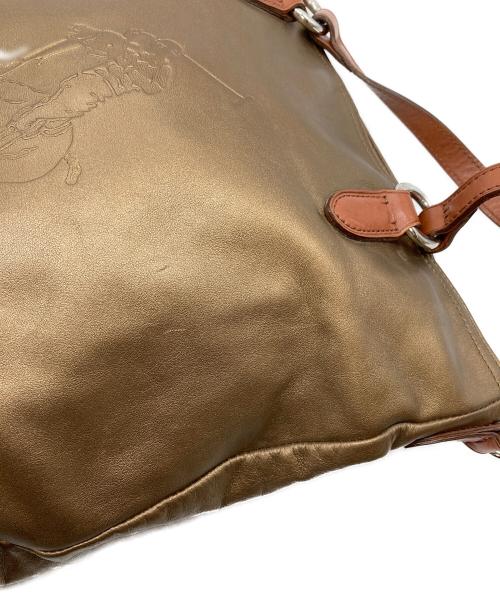 RALPH LAUREN（ラルフローレン）RALPH LAUREN (ラルフローレン) ビッグポニー型押しレザートートバッグ ブロンズ サイズ:実寸参照の古着・服飾アイテム