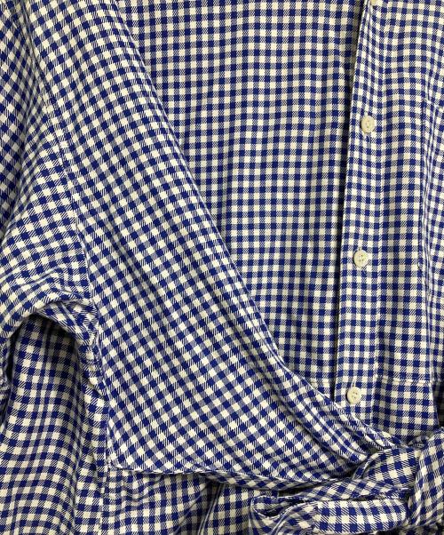 HYKE（ハイク）HYKE (ハイク) チェック シャツワンピース　ロングワンピース　マキシワンピース　デザインワンピース　日本製　20SS ホワイト×ブルー サイズ:3の古着・服飾アイテム