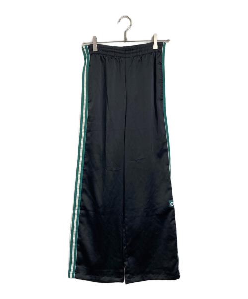 adidas（アディダス）adidas (アディダス) サテンOG TRACK PANTS ブラック×グリーン サイズ:実寸参照の古着・服飾アイテム