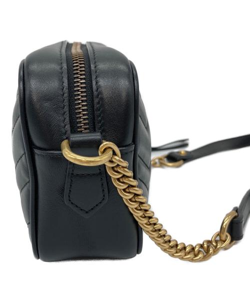 GUCCI（グッチ）GUCCI (グッチ) GG マーモント レザーショルダーバッグ ブラック サイズ:実寸参照の古着・服飾アイテム