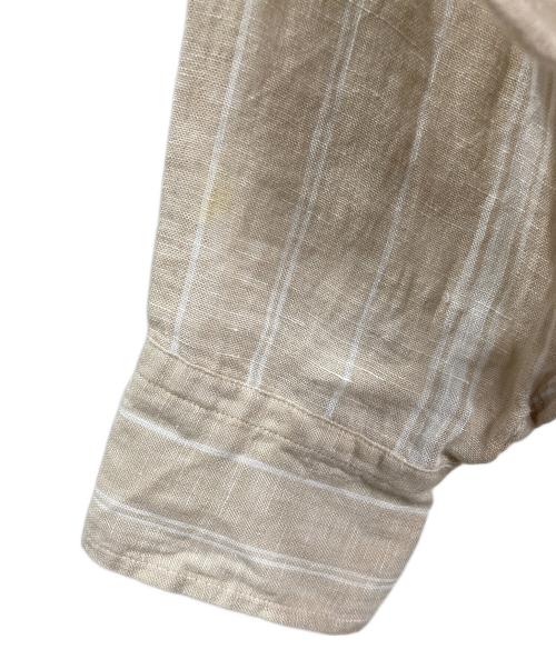 23区（ニジュウサンク）23区 (ニジュウサンク) リネン LIBECO バンドカラー シャツ　長袖シャツ ベージュ サイズ:38の古着・服飾アイテム