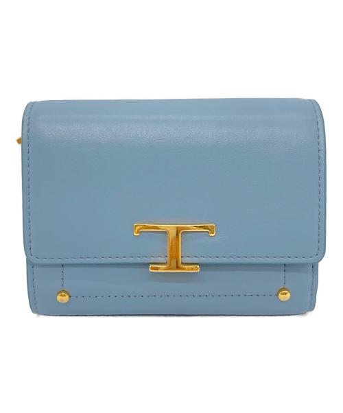 TOD'S（トッズ）TOD'S (トッズ) T Timeless 3つ折り財布 スカイブルー サイズ:実寸参照の古着・服飾アイテム
