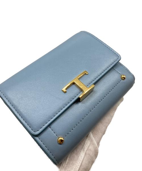 TOD'S（トッズ）TOD'S (トッズ) T Timeless 3つ折り財布 スカイブルー サイズ:実寸参照の古着・服飾アイテム