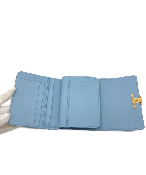 TOD'S（トッズ）TOD'S (トッズ) T Timeless 3つ折り財布 スカイブルー サイズ:実寸参照の古着・服飾アイテム