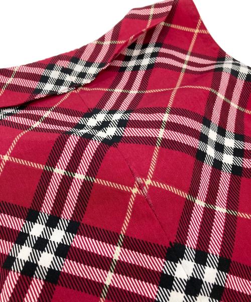 BURBERRY（バーバリー）BURBERRY (バーバリー) ノバチェックブラウス　ノースリーブブラウス レッド サイズ:Mの古着・服飾アイテム