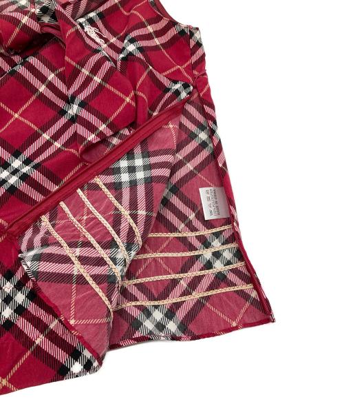 BURBERRY（バーバリー）BURBERRY (バーバリー) ノバチェックブラウス　ノースリーブブラウス レッド サイズ:Mの古着・服飾アイテム
