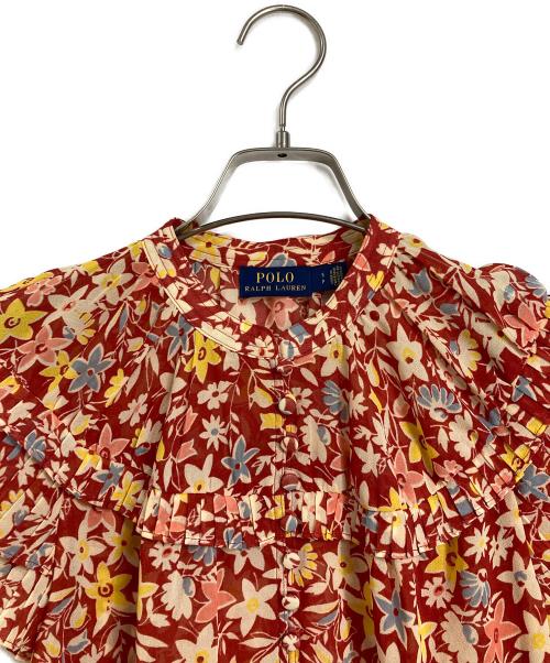 POLO RALPH LAUREN（ポロ・ラルフローレン）POLO RALPH LAUREN (ポロ・ラルフローレン) 花柄ブラウス レッド サイズ:Sの古着・服飾アイテム