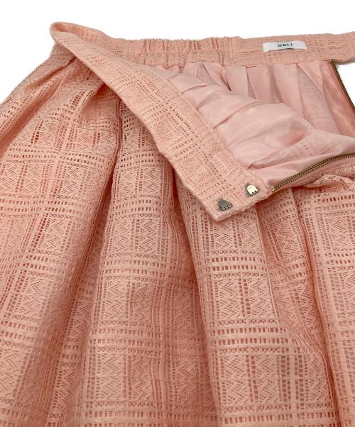 OBLI（オブリ）OBLI (オブリ) カットワークスカート ピンク サイズ:Mの古着・服飾アイテム