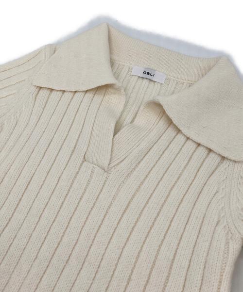 OBLI（オブリ）OBLI (オブリ) カラーリブニットワンピース  ホワイト サイズ:1の古着・服飾アイテム