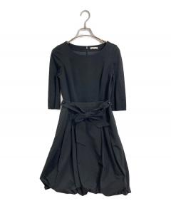 24AW ルネ Rene フリル袖 カットソー ワンピース 38 ブラック 中古・古着通販】Rene (ルネ) フリルスリーブ フロントパールジップ
