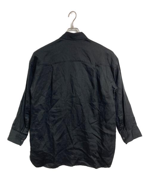 DEUXIEME CLASSE（ドゥーズィエム クラス）DEUXIEME CLASSE (ドゥーズィエム クラス) Linen shirt ジャケット　リネンシャツジャケット　ライトアウター　日本製 ブラック サイズ:実寸参照の古着・服飾アイテム