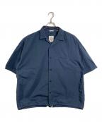 nanamicaナナミカ）の古着「Open Collar Wind H/S Shirt　オープンカラーウィンドハーフスリーブシャツ　半袖シャツ」｜ネイビー