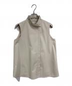 L'Orロル）の古着「Asymmetry Collar Shirt L'AUBE BLANC  アシンメトリーカラーシャツローブブラン」｜ベージュ
