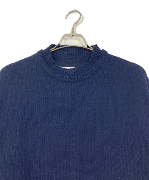 Maison Margiela（メゾンマルジェラ）Maison Margiela (メゾンマルジェラ) エルボーパッチクルーネックニット ネイビー サイズ:Mの古着・服飾アイテム