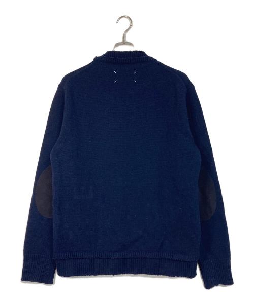 Maison Margiela（メゾンマルジェラ）Maison Margiela (メゾンマルジェラ) エルボーパッチクルーネックニット ネイビー サイズ:Mの古着・服飾アイテム