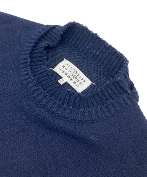 Maison Margiela（メゾンマルジェラ）Maison Margiela (メゾンマルジェラ) エルボーパッチクルーネックニット ネイビー サイズ:Mの古着・服飾アイテム