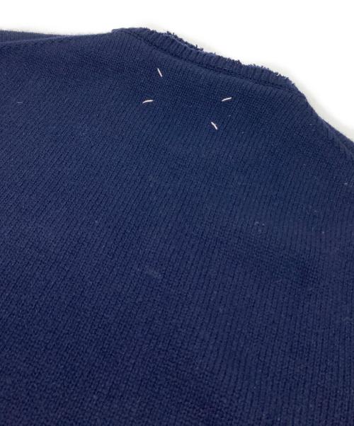 Maison Margiela（メゾンマルジェラ）Maison Margiela (メゾンマルジェラ) エルボーパッチクルーネックニット ネイビー サイズ:Mの古着・服飾アイテム