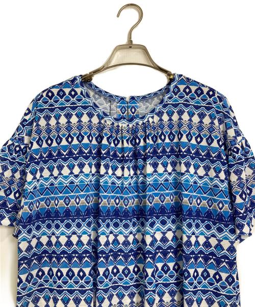 Leilian（レリアン）LEILIAN (レリアン) 洗えるミディ丈ワンピース ブルー サイズ:13の古着・服飾アイテム