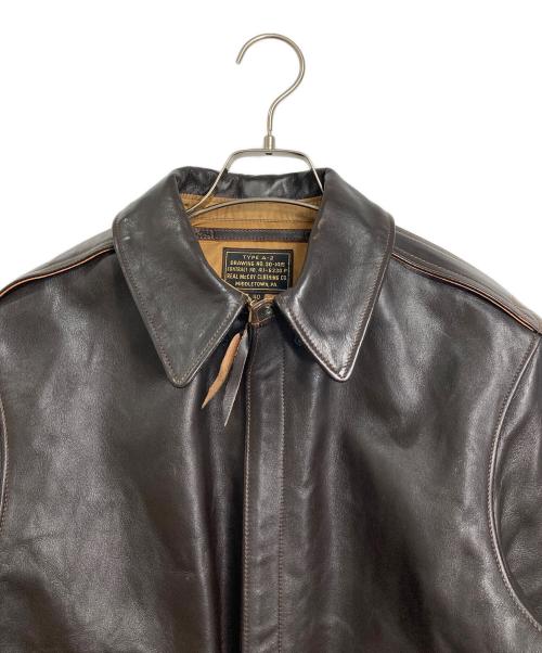 THE REAL McCOY'S（ザ・リアルマッコイズ）THE REAL McCOY'S (ザ・リアルマッコイズ) A－2 レザーフライトジャケット　TALONジップ CONTRUCT NO.41-6330P 日本製  ブラウン サイズ:40の古着・服飾アイテム