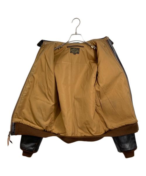 THE REAL McCOY'S（ザ・リアルマッコイズ）THE REAL McCOY'S (ザ・リアルマッコイズ) A－2 レザーフライトジャケット　TALONジップ CONTRUCT NO.41-6330P 日本製  ブラウン サイズ:40の古着・服飾アイテム