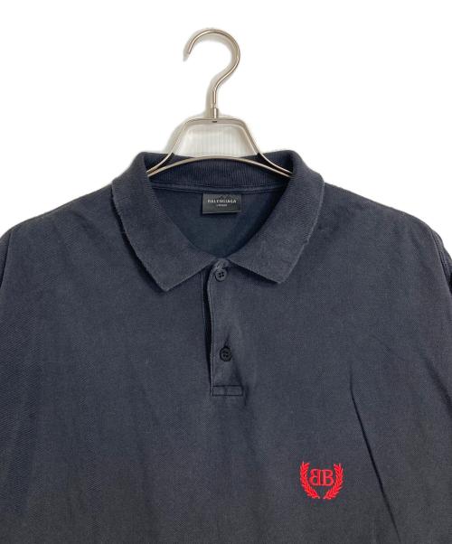 BALENCIAGA（バレンシアガ）BALENCIAGA (バレンシアガ) Laurel Destroyed Polo Shirt 25SS ユニセックス ブラック サイズ:XXSの古着・服飾アイテム