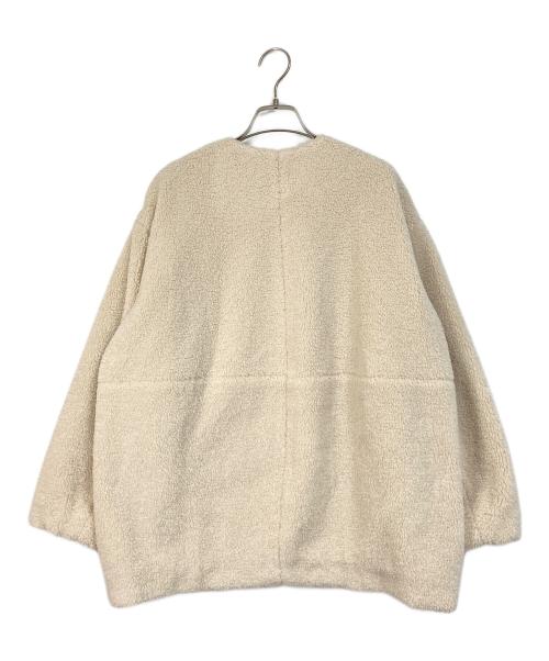 green label relaxing（グリーンレーベルリラクシング）green label relaxing (グリーンレーベルリラクシング) ボア ノーカラー ブルゾン　ボアジャケット　アウター ベージュ サイズ:FREEの古着・服飾アイテム