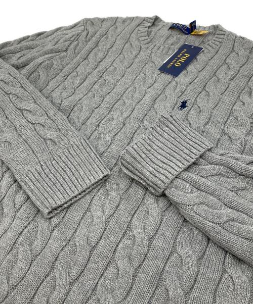 POLO RALPH LAUREN（ポロ・ラルフローレン）POLO RALPH LAUREN (ポロ・ラルフローレン) ケーブルニット グレー サイズ:Mの古着・服飾アイテム