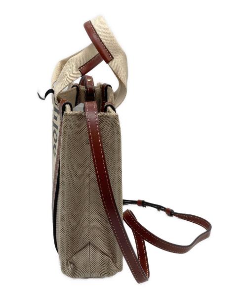 Chloe（クロエ）Chloe (クロエ) ウッディスモールトートバッグ　ショルダーバッグ　2WAYバッグ ベージュ サイズ:実寸参照の古着・服飾アイテム
