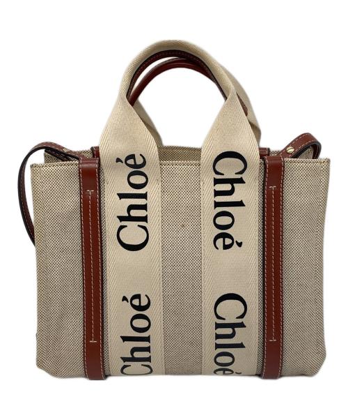 Chloe（クロエ）Chloe (クロエ) ウッディスモールトートバッグ　ショルダーバッグ　2WAYバッグ ベージュ サイズ:実寸参照の古着・服飾アイテム