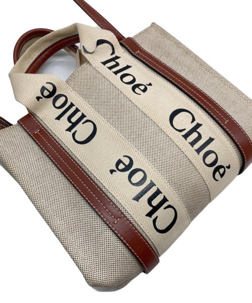 Chloe（クロエ）Chloe (クロエ) ウッディスモールトートバッグ　ショルダーバッグ　2WAYバッグ ベージュ サイズ:実寸参照の古着・服飾アイテム
