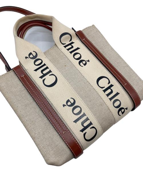Chloe（クロエ）Chloe (クロエ) ウッディスモールトートバッグ　ショルダーバッグ　2WAYバッグ ベージュ サイズ:実寸参照の古着・服飾アイテム